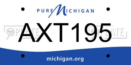 AXT195 Michigan License Plate