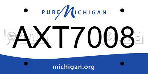 AXT7008 Michigan License Plate