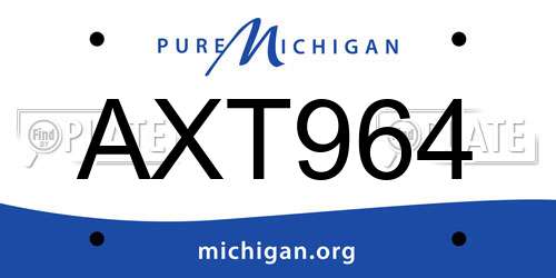 AXT964 Michigan License Plate