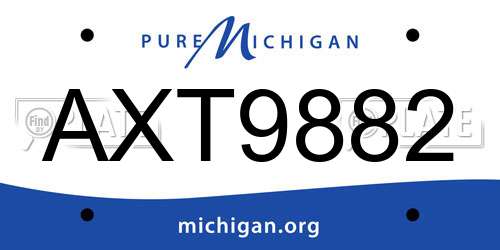 AXT9882 Michigan License Plate