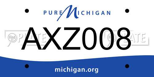 AXZ008 Michigan License Plate