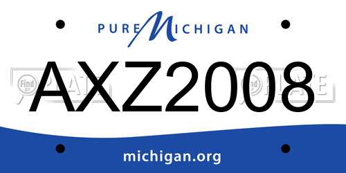AXZ2008 Michigan License Plate