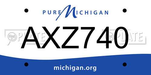 AXZ740 Michigan License Plate