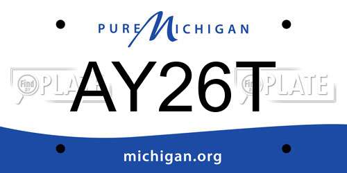 AY26T Michigan License Plate