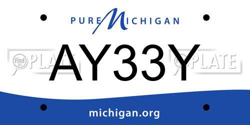 AY33Y Michigan License Plate