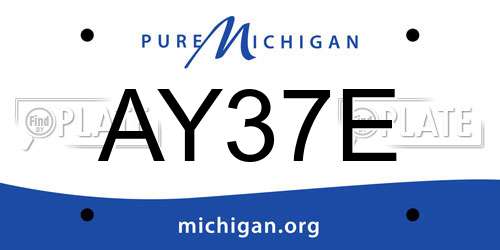 AY37E Michigan License Plate