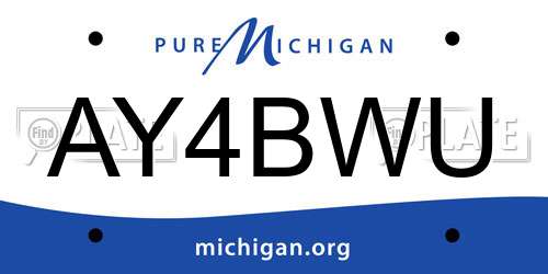 AY4BWU Michigan License Plate