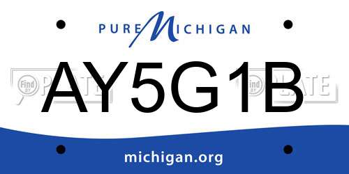 AY5G1B Michigan License Plate