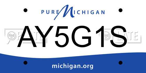 AY5G1S Michigan License Plate