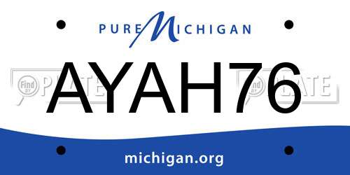 AYAH76 Michigan License Plate