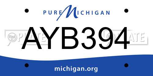 AYB394 Michigan License Plate