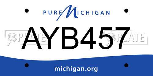 AYB457 Michigan License Plate
