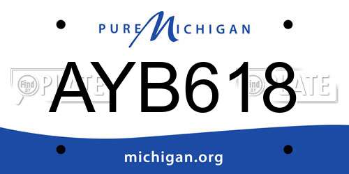 AYB618 Michigan License Plate