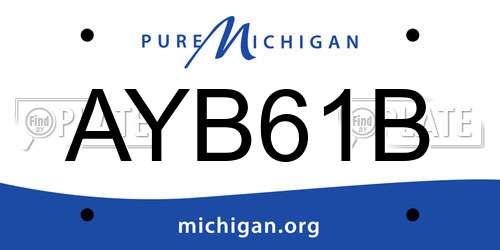 AYB61B Michigan License Plate