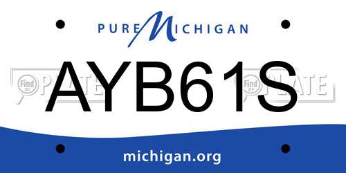 AYB61S Michigan License Plate