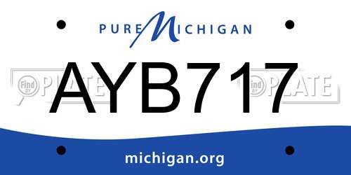 AYB717 Michigan License Plate