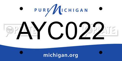 AYC022 Michigan License Plate