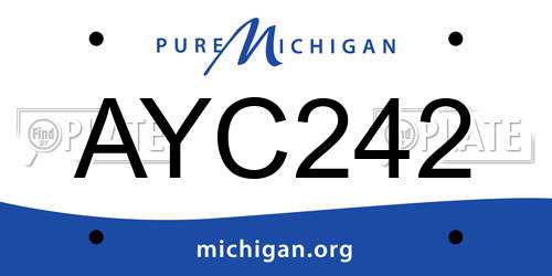 AYC242 Michigan License Plate