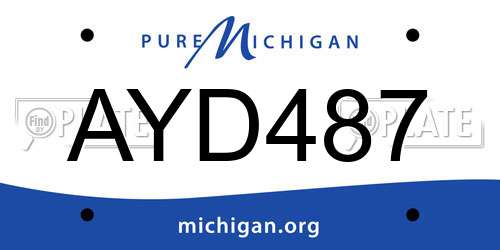 AYD487 Michigan License Plate