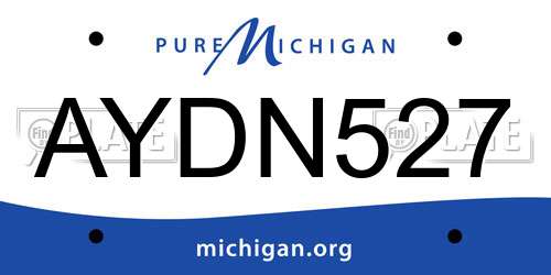 AYDN527 Michigan License Plate