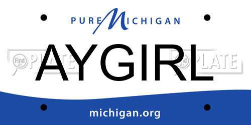 AYGIRL Michigan License Plate