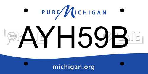 AYH59B Michigan License Plate