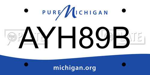 AYH89B Michigan License Plate
