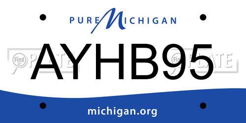 AYHB95 Michigan License Plate