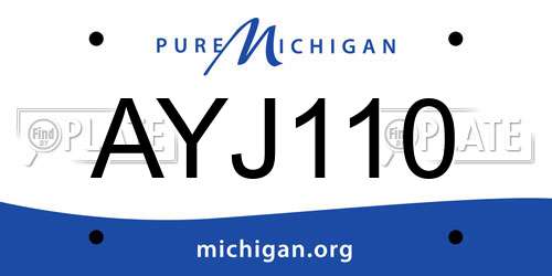 AYJ110 Michigan License Plate