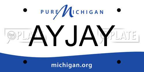 AYJAY Michigan License Plate