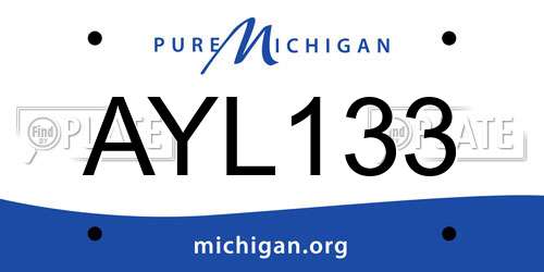 AYL133 Michigan License Plate
