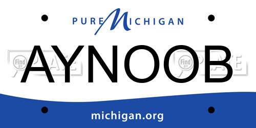 AYNOOB Michigan License Plate