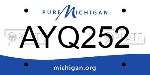 AYQ252 Michigan License Plate