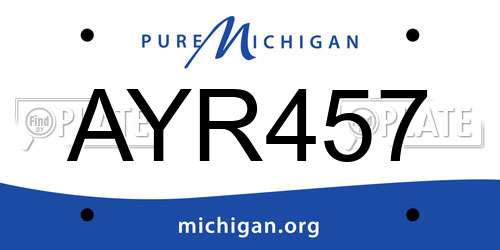 AYR457 Michigan License Plate