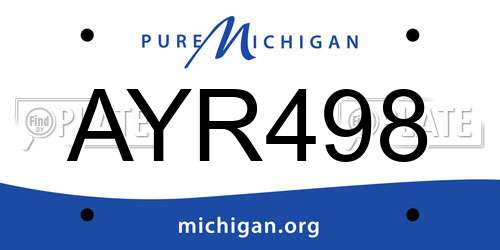 AYR498 Michigan License Plate