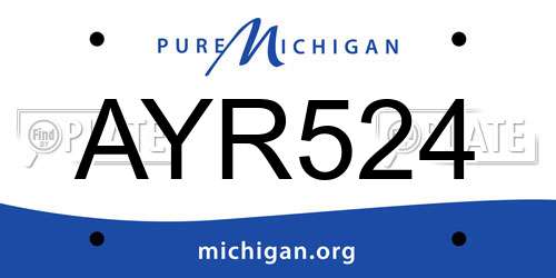 AYR524 Michigan License Plate