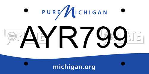 AYR799 Michigan License Plate