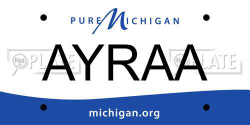 AYRAA Michigan License Plate