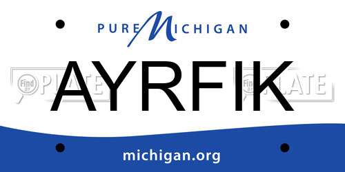 AYRFIK Michigan License Plate