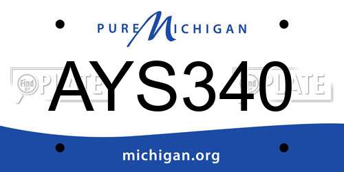 AYS340 Michigan License Plate