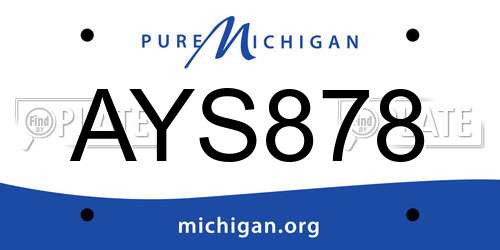 AYS878 Michigan License Plate