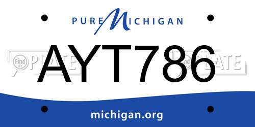 AYT786 Michigan License Plate