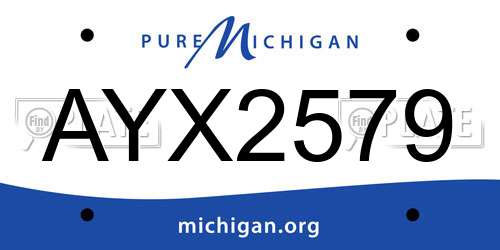 AYX2579 Michigan License Plate