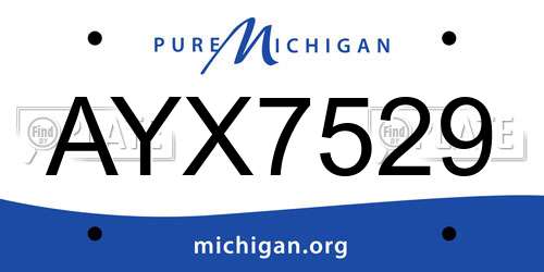 AYX7529 Michigan License Plate