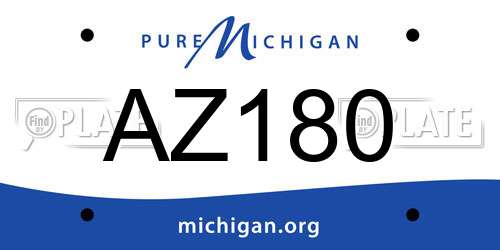 AZ180 Michigan License Plate