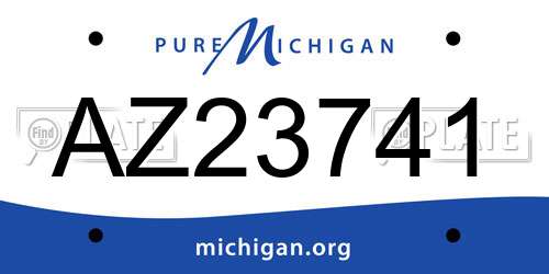 AZ23741 Michigan License Plate