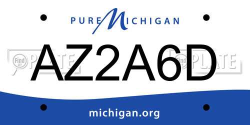 AZ2A6D Michigan License Plate