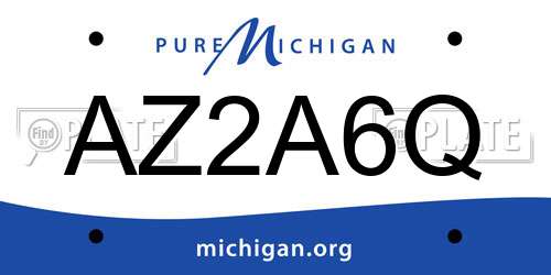 AZ2A6Q Michigan License Plate