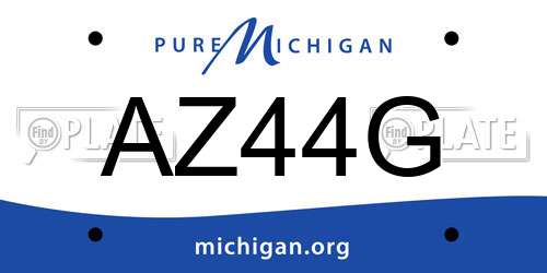 AZ44G Michigan License Plate