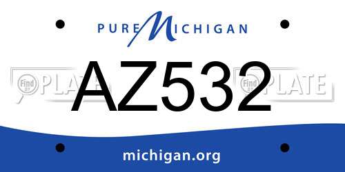 AZ532 Michigan License Plate